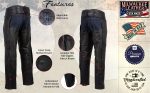 Milwaukee Leather USA MADE MLCHM5001 Men’s Black Cloak Classic Premium Leather Motorcycle Chaps - Image 4
