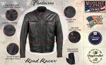 Milwaukee Leather USA MADE MLJKM5001 Men’s Black Road Racer Premium Leather Motorcycle Jacket - Image 2