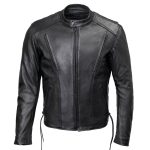 Milwaukee Leather USA MADE MLJKM5002 Men’s Black Air Stream Vented Premium Leather Motorcycle Jacket with Side Laces - Image 12