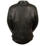 Milwaukee Leather ML2500 Women’s Reflective Star Riveted Black Leather Jacket - Image 2