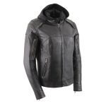 Milwaukee Leather Women’s Vented Racer Leather Jacket with Removable Hoodie MLL2501