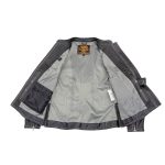 Milwaukee Leather MLL2502 Women’s ‘Laser Cut’ Distressed Black and Grey Scuba Style Racer Jacket - Image 4