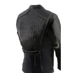 Milwaukee Leather MLL2502 Women’s ‘Laser Cut’ Distressed Black and Grey Scuba Style Racer Jacket - Image 9