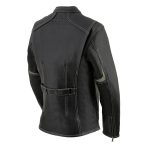 Milwaukee Leather MLL2502 Women’s ‘Laser Cut’ Distressed Black and Grey Scuba Style Racer Jacket - Image 6