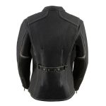 Milwaukee Leather MLL2502 Women’s ‘Laser Cut’ Distressed Black and Grey Scuba Style Racer Jacket - Image 2