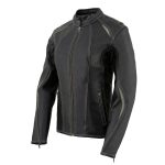 Milwaukee Leather MLL2502 Women’s ‘Laser Cut’ Distressed Black and Grey Scuba Style Racer Jacket - Image 8