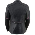 Milwaukee Leather MLL2502 Women’s ‘Laser Cut’ Distressed Black and Purple Scuba Style Racer Jacket - Image 2