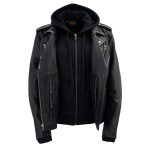Milwaukee Leather MLL2503 Women’s Black ‘Bedazzled’ Leather Moto Jacket with Hoodie - Image 10