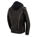 Milwaukee Leather MLL2503 Women’s Black ‘Bedazzled’ Leather Moto Jacket with Hoodie - Image 11