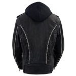 Milwaukee Leather MLL2503 Women’s Black ‘Bedazzled’ Leather Moto Jacket with Hoodie - Image 2
