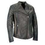 Milwaukee Leather MLL2505 Women’s Lightweight Vintage Cafe Racer Jacket with Racing Stripes