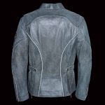 Milwaukee Leather MLL2505 Women’s Lightweight Vintage Cafe Racer Jacket with Racing Stripes - Image 3