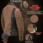Milwaukee Leather MLL2508 Women’s ‘Dixie’ Vintage Crazy Horse Brown and Black Leather Motorcycle Rider Jacket - Image 6