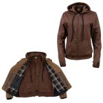 Milwaukee Leather MLL2511 Women’s ‘Damsel’ Vintage Crazy Horse Brown Leather Jacket w/ Removable Hoodie - Image 8