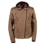 Milwaukee Leather MLL2511 Women’s ‘Damsel’ Vintage Crazy Horse Brown Leather Jacket w/ Removable Hoodie - Image 12
