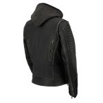 Milwaukee Leather MLL2516 Black Leather Rub-Off Leather Jacket with Hoodie for Women - Image 11