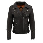 Milwaukee Leather MLL2525 Women’s Black Leather Lightweight Lace to Lace Jacket - Image 14