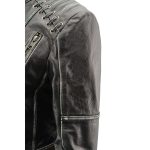 Milwaukee Leather MLL2526 Women’s ‘Elegant’ Distressed Gray Detail Laced Leather Jacket - Image 7