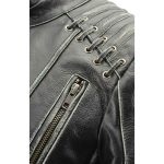 Milwaukee Leather MLL2526 Women’s ‘Elegant’ Distressed Gray Detail Laced Leather Jacket - Image 8