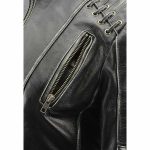 Milwaukee Leather MLL2526 Women’s ‘Elegant’ Distressed Gray Detail Laced Leather Jacket - Image 6