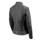 Milwaukee Leather MLL2526 Women’s ‘Elegant’ Distressed Gray Detail Laced Leather Jacket - Image 11