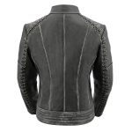 Milwaukee Leather MLL2526 Women’s ‘Elegant’ Distressed Gray Detail Laced Leather Jacket - Image 2