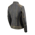 Milwaukee Leather MLL2527 Women’s ‘Elegant’ Distressed Brown Detail Laced Leather Jacket - Image 9