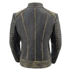 Milwaukee Leather MLL2527 Women’s ‘Elegant’ Distressed Brown Detail Laced Leather Jacket - Image 2