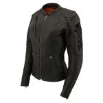 Milwaukee Leather MLL2535 Women’s Black Leather Lightweight Scuba Racer Jacket - Image 17