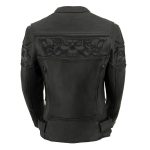 Milwaukee Leather MLL2540 Women’s Crossover Black Leather Scooter Jacket w/ Reflective Skull Graphic - Image 9