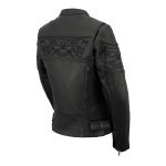Milwaukee Leather MLL2540 Women’s Crossover Black Leather Scooter Jacket w/ Reflective Skull Graphic - Image 12
