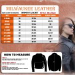 Milwaukee Leather MLL2540 Women’s Crossover Black Leather Scooter Jacket w/ Reflective Skull Graphic - Image 3