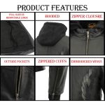 Milwaukee Leather MLL2545 Women’s Lightweight Black Leather Jacket with Removable Hoodie - Image 6