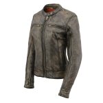 Milwaukee Leather MLL2550 Women’s Scooter Distressed Brown Leather Vented Motorcycle Jacket - Image 15