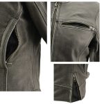 Milwaukee Leather MLL2550 Women’s Scooter Distressed Grey Leather Motorcycle Riding Vented Jacket - Image 5