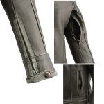 Milwaukee Leather MLL2550 Women’s Scooter Distressed Grey Leather Motorcycle Riding Vented Jacket - Image 6