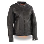 Milwaukee Leather MLL2552 Women’s Distressed Brown ‘Cool-Tec’ Leather Triple Stitch Scooter Jacket - Image 5