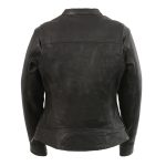 Milwaukee Leather MLL2552 Women’s Distressed Brown ‘Cool-Tec’ Leather Triple Stitch Scooter Jacket - Image 2