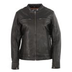 Milwaukee Leather MLL2552 Women’s Distressed Brown ‘Cool-Tec’ Leather Triple Stitch Scooter Jacket