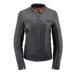 Milwaukee Leather MLL2551 Women’s Scooter Black Leather Vented Lightweight Triple Stitch Motorcycle Jacket - Image 11