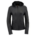Milwaukee Leather MLL2555 Women’s Black 3/4 Hooded Leather Jacket with Side Stretch - Image 14