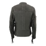 Milwaukee Leather MLL2565 Women’s Black Fringed Lightweight Leather Racer Motorcycle Jacket - Image 2