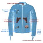 Milwaukee Leather MLL2566 Ladies ‘Fringed Racer’ Lightweight Saddle Leather Jacket - Image 4