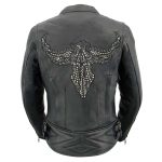 Milwaukee Leather MLL2570 Women’s Black ‘Phoenix Embroidered’ Leather Motorcycle Jacket - Image 7