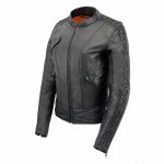 Milwaukee Leather MLL2570 Women’s Black ‘Phoenix Embroidered’ Leather Motorcycle Jacket - Image 8