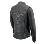 Milwaukee Leather MLL2570 Women’s Black ‘Phoenix Embroidered’ Leather Motorcycle Jacket - Image 4