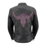 Milwaukee Leather MLL2570 Women’s ‘Phoenix Embroidered’ Black and Purple Motorcycle Leather Jacket - Image 5