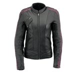 Milwaukee Leather MLL2570 Women’s ‘Phoenix Embroidered’ Black and Purple Motorcycle Leather Jacket - Image 4