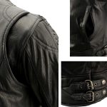 Milwaukee Leather MLL2571 Women’s Black ‘Crinkled Arm’ Lightweight Racer Jacket - Image 5