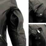 Milwaukee Leather MLL2571 Women’s Black ‘Crinkled Arm’ Lightweight Racer Jacket - Image 7